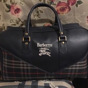 HP🔥BURBERRY Vintage Boston Travel Carryall Bag 🔥